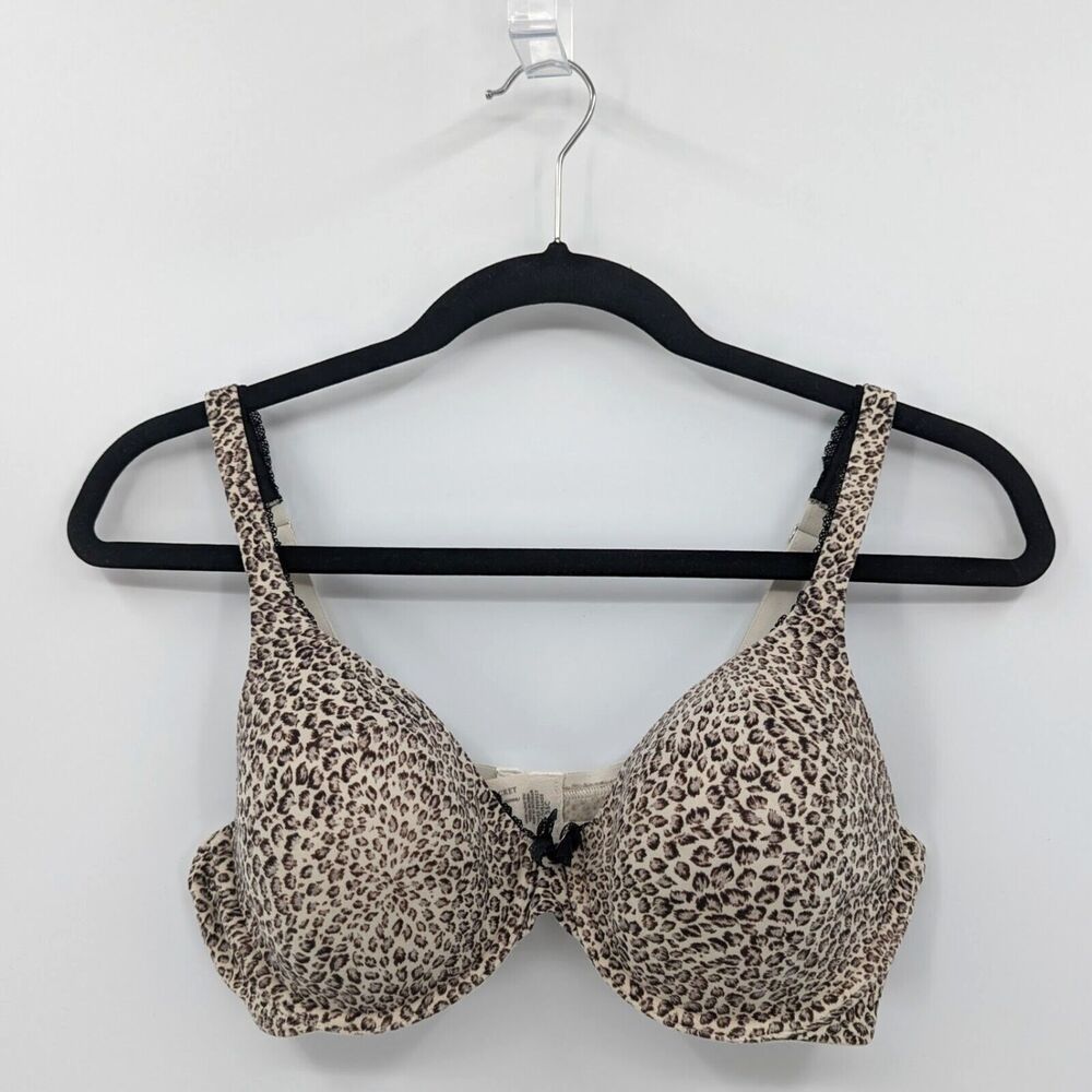 Victoria's Secret Bra Women's 36C Brown Animal Print Lined Perfect Coverage